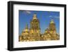 Metropolitan Cathedral and President's Palace in Zocalo, Mexico City, Mexico.-William Perry-Framed Photographic Print