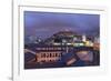 Metropolitan Cathedral and the Panecillo Hill at Night-Gabrielle and Michael Therin-Weise-Framed Photographic Print