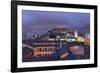 Metropolitan Cathedral and the Panecillo Hill at Night-Gabrielle and Michael Therin-Weise-Framed Photographic Print