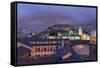 Metropolitan Cathedral and the Panecillo Hill at Night-Gabrielle and Michael Therin-Weise-Framed Stretched Canvas