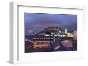 Metropolitan Cathedral and the Panecillo Hill at Night-Gabrielle and Michael Therin-Weise-Framed Photographic Print