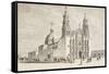 Metropolitan Cathedral in Plaza De Armas, Chihuahua, Mexico in the Nineteenth Century-null-Framed Stretched Canvas