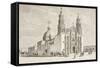 Metropolitan Cathedral in Plaza De Armas, Chihuahua, Mexico in the Nineteenth Century-null-Framed Stretched Canvas