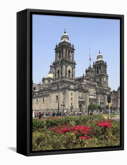 Metropolitan Cathedral, the Largest Church in Latin America, Zocalo, Plaza De La Constitucion, Mexi-Wendy Connett-Framed Stretched Canvas