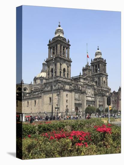 Metropolitan Cathedral, the Largest Church in Latin America, Zocalo, Plaza De La Constitucion, Mexi-Wendy Connett-Stretched Canvas