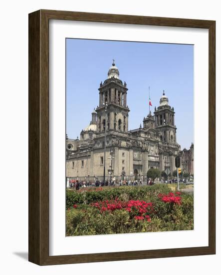 Metropolitan Cathedral, the Largest Church in Latin America, Zocalo, Plaza De La Constitucion, Mexi-Wendy Connett-Framed Photographic Print