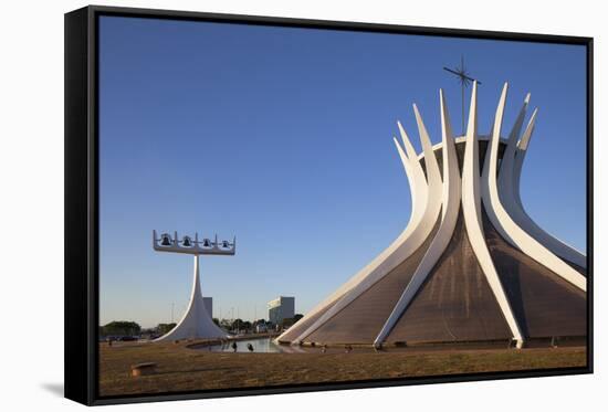 Metropolitan Cathedralbrasilia, Federal District, Brazil, South America-Ian Trower-Framed Stretched Canvas