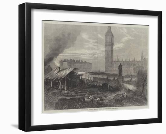 Metropolitan District Railway Works at Westminster-null-Framed Giclee Print