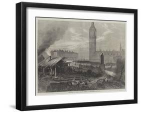 Metropolitan District Railway Works at Westminster-null-Framed Giclee Print