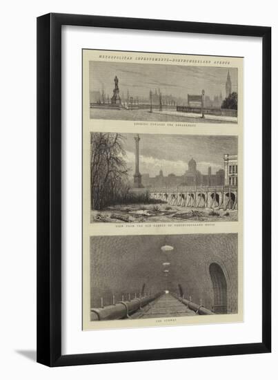 Metropolitan Improvements, Northumberland Avenue-null-Framed Premium Giclee Print