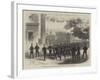 Metropolitan Police Learning the Cutlass Exercise at the Wellington Barracks-null-Framed Giclee Print