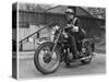 Metropolitan Police Officer on a Triumph Motorcycle During World War II-null-Stretched Canvas