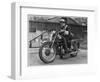 Metropolitan Police Officer on a Triumph Motorcycle During World War II-null-Framed Photographic Print