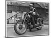 Metropolitan Police Officer on a Triumph Motorcycle During World War II-null-Mounted Photographic Print