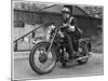 Metropolitan Police Officer on a Triumph Motorcycle During World War II-null-Mounted Photographic Print