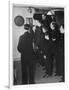 Metropolitan Police Officers Relaxing Playing a Game of Darts-null-Framed Photographic Print