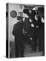 Metropolitan Police Officers Relaxing Playing a Game of Darts-null-Stretched Canvas