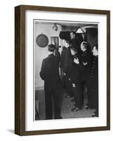 Metropolitan Police Officers Relaxing Playing a Game of Darts-null-Framed Photographic Print