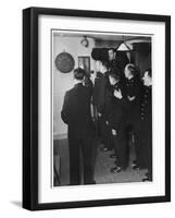 Metropolitan Police Officers Relaxing Playing a Game of Darts-null-Framed Photographic Print