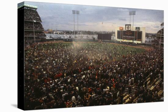 Mets Fans Bombarding the Field-null-Stretched Canvas