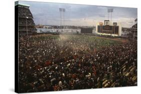 Mets Fans Bombarding the Field-null-Stretched Canvas