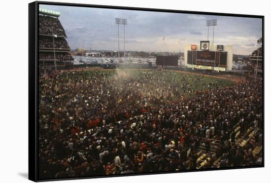 Mets Fans Bombarding the Field-null-Framed Stretched Canvas