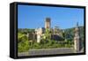 Metternich Castle About Saint Josef Church, Beilstein, Moselle River, Rhineland-Palatinate, Germany-Chris Seba-Framed Stretched Canvas