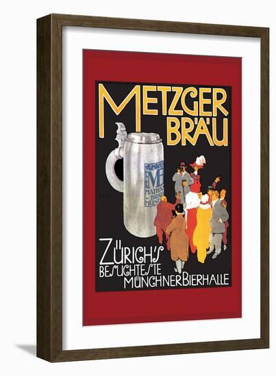 Metzger Blau-null-Framed Art Print