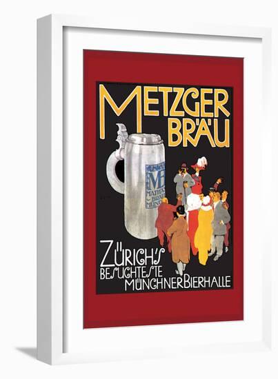 Metzger Blau-null-Framed Art Print