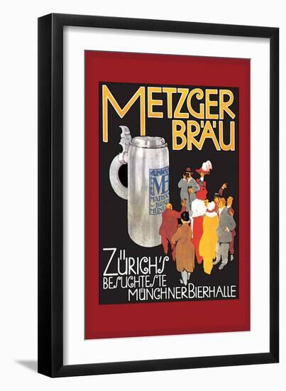 Metzger Blau-null-Framed Art Print
