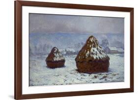 Meules, effet de neige, 1891-Claude Monet-Framed Giclee Print