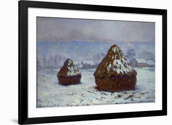 Meules, effet de neige, 1891-Claude Monet-Framed Giclee Print