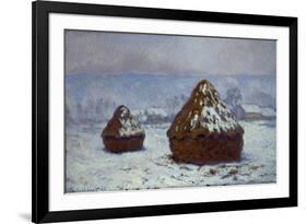 Meules, effet de neige, 1891-Claude Monet-Framed Giclee Print