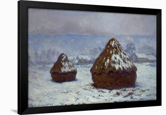 Meules, effet de neige, 1891-Claude Monet-Framed Giclee Print