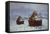 Meules, effet de neige, 1891-Claude Monet-Framed Stretched Canvas