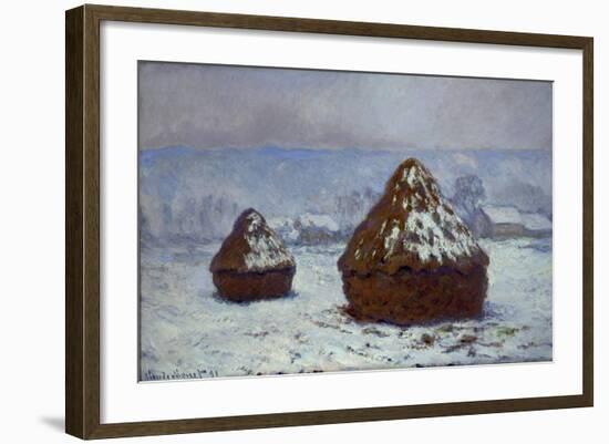 Meules, effet de neige, 1891-Claude Monet-Framed Giclee Print