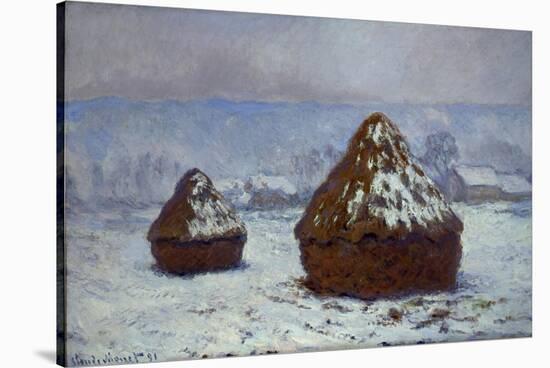 Meules, effet de neige, 1891-Claude Monet-Stretched Canvas