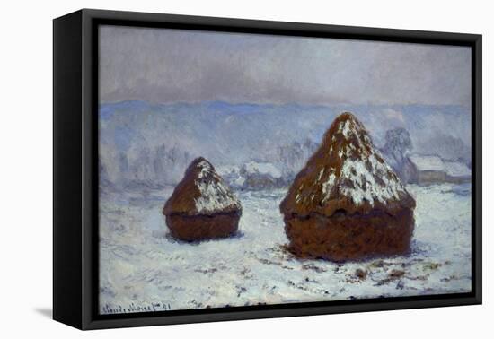 Meules, effet de neige, 1891-Claude Monet-Framed Stretched Canvas