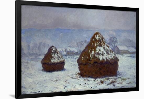 Meules, effet de neige, 1891-Claude Monet-Framed Giclee Print