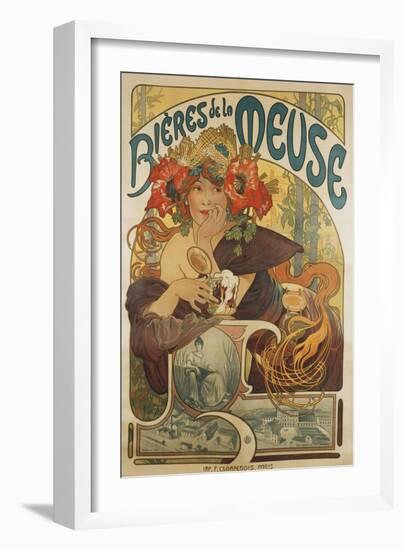 Meuse Beer, 1897-Alphonse Mucha-Framed Giclee Print