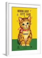 Mewing Lucky Kitty Bank-null-Framed Art Print