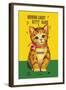 Mewing Lucky Kitty Bank-null-Framed Art Print