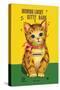 Mewing Lucky Kitty Bank-null-Stretched Canvas