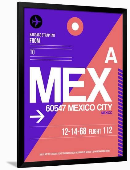 MEX Mexico City Luggage Tag 1-NaxArt-Framed Art Print