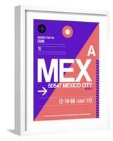 MEX Mexico City Luggage Tag 1-NaxArt-Framed Art Print