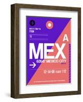 MEX Mexico City Luggage Tag 1-NaxArt-Framed Art Print