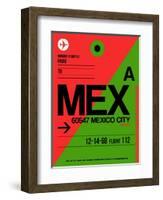 MEX Mexico City Luggage Tag 2-NaxArt-Framed Art Print