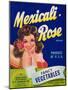 Mexicali Rose Vegetable Label - El Centro, CA-Lantern Press-Mounted Art Print