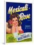 Mexicali Rose Vegetable Label - El Centro, CA-Lantern Press-Framed Art Print