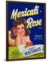 Mexicali Rose Vegetable Label - El Centro, CA-Lantern Press-Framed Art Print